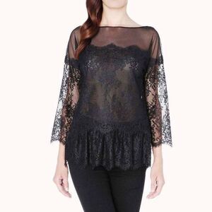 Intimissimi Black Lace 3/4 Sleeve Size Small NWT
